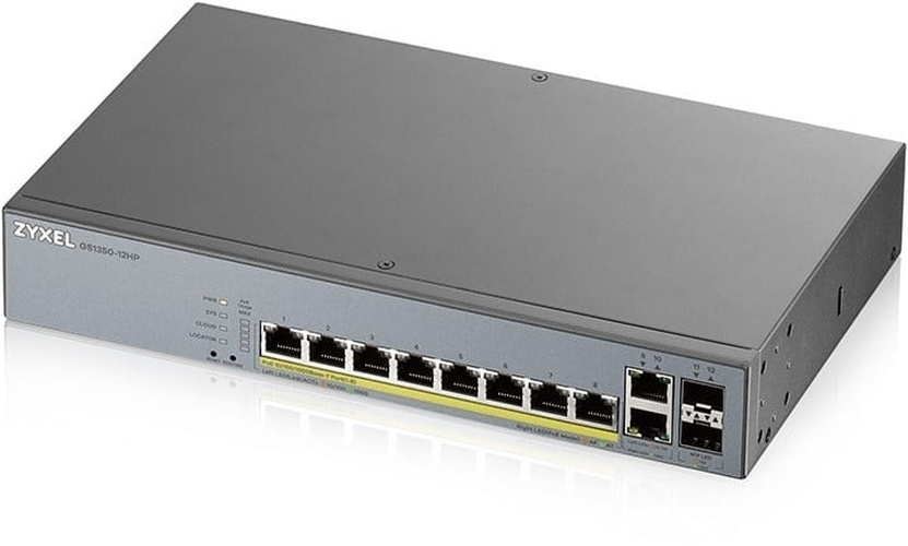 Zyxel Zyxel GS1350-12HP 12-Poorts Managed PoE+ Surveillance Switch - 130W