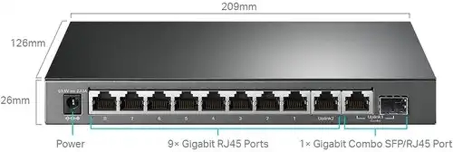 TP-Link TP-Link TL-SG1210MPE 10-Poorts Gigabit Easy Smart Switch - 8x PoE+ (123W) & SFP