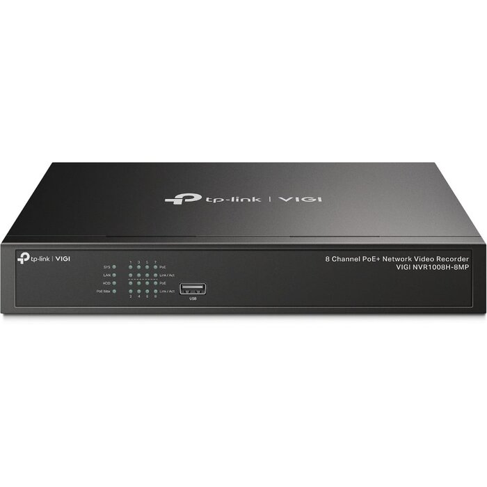TP-Link TP-Link VIGI NVR1008H-8MP 8-Kanaals 4K NVR met 8x PoE+