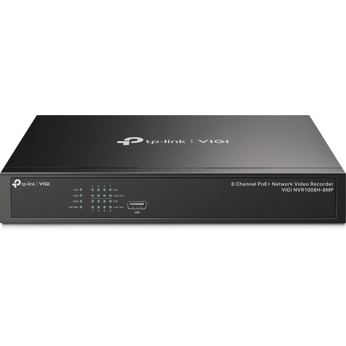 TP-Link TP-Link VIGI NVR1008H-8MP 8-Kanaals 4K NVR met 8x PoE+
