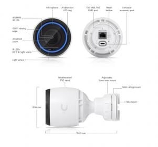 Ubiquiti Ubiquiti UniFi Protect G5 Pro 4K IP Camera met 3x Optische Zoom