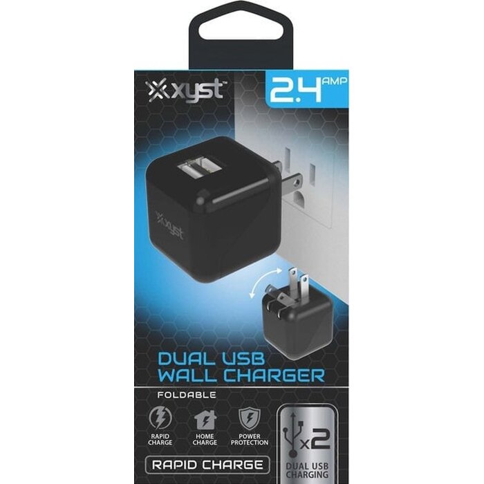 Quick & Easy Quick & Easy USB Muuroplader 2.4A Dual Port - 5-Pack Zwart