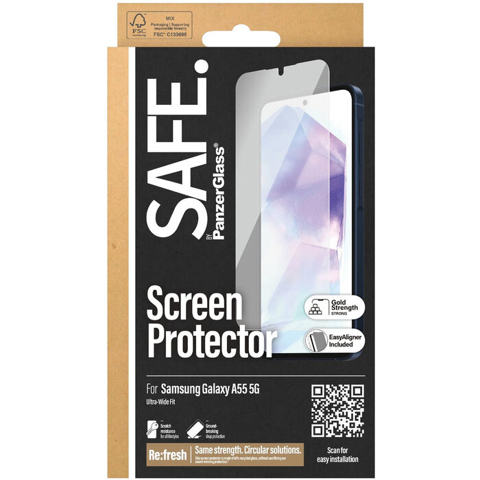 SAFE by PanzerGlass SAFE by PanzerGlass Samsung Galaxy A55 5G Screenprotector Ultra-Wide Fit