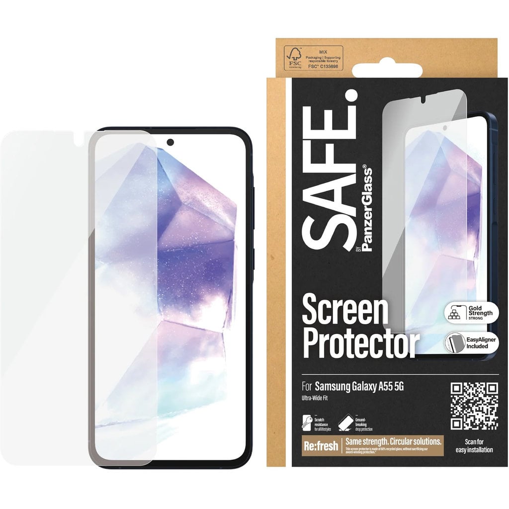 SAFE by PanzerGlass SAFE by PanzerGlass Samsung Galaxy A55 5G Screenprotector Ultra-Wide Fit
