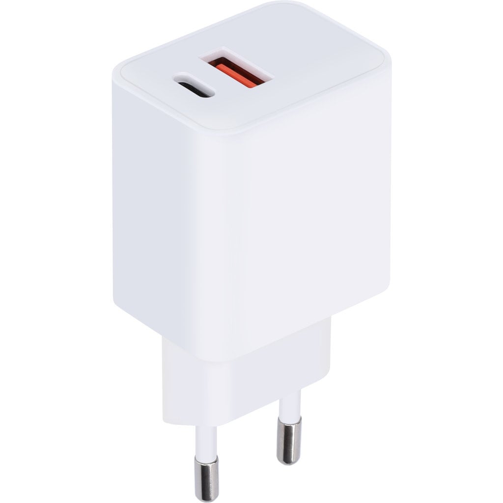Mobiparts Mobiparts Thuislader Dual USB-C / USB-A 30W Wit (Bulk)