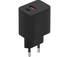 Mobiparts Mobiparts Dual Thuislader USB-C & USB-A Snellader - Zwart (Bulk)
