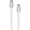 Mobiparts Mobiparts USB-C naar USB-C Geweven Kabel 100W - 1,5m - Wit