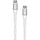 Mobiparts USB-C naar USB-C Geweven Kabel 100W - 1,5m - Wit