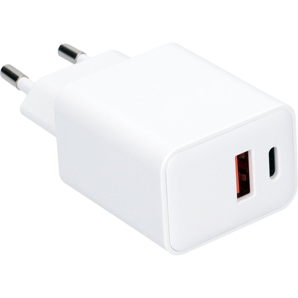 Mobiparts Mobiparts Wall Charger 30W Dual USB-C/USB-A + USB-C Kabel - Wit