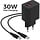 Mobiparts 30W Thuislader Dual USB-C/USB-A met USB-C Kabel - Zwart