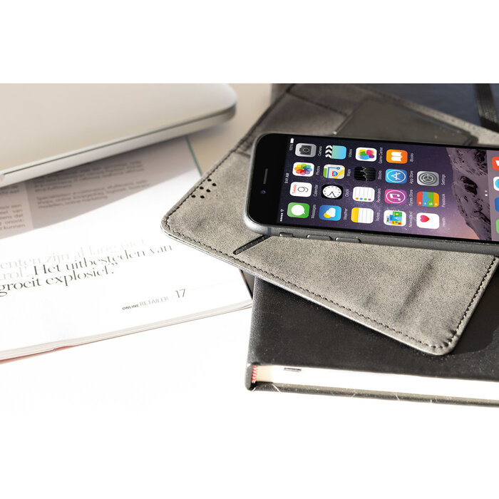 Mobiparts Mobiparts Classic Wallet Case Zwart - Universeel Maat L
