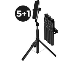 Mobiparts Mobiparts Selfie Stick met TriPod en MagSafe Zwart - Promo 5+1 Pack