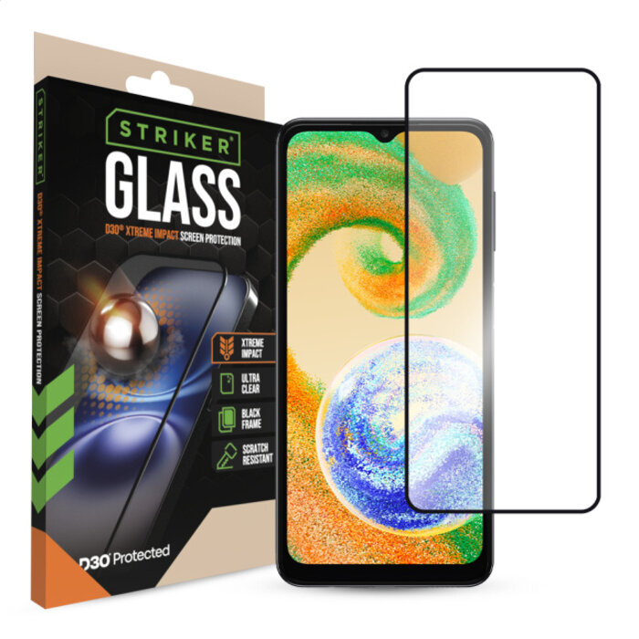 Striker Striker D3O Xtreme Impact Glass Screen Protector - Black Frame - Samsung Galaxy A02s/A03(s)A04(s)/A12/M12/A13(4G/5G)/A23(4G/5G)A32 5G