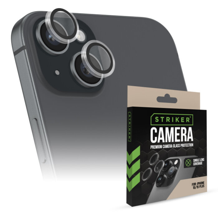 Striker Striker Single Lens Glass Camera Protector iPhone 15 / 15 Plus