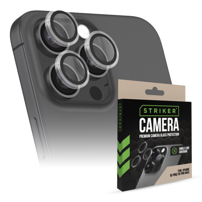 Striker Striker Single Lens Camera Protector - iPhone 15 Pro / Pro Max - Transparant
