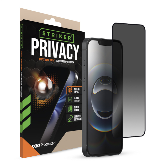 Striker Striker D3O Privacy Glass Screen Protector - iPhone 13/13 Pro/14/16e