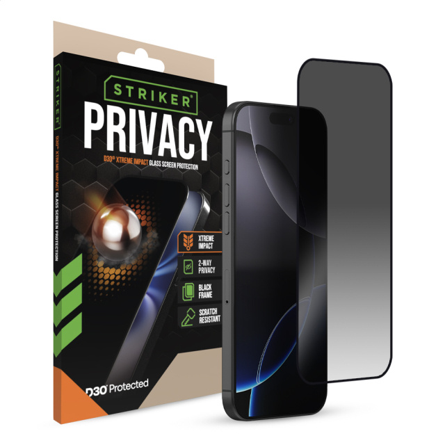 Striker Striker D3O Xtreme Impact Privacy Glass - iPhone 16 Pro Max