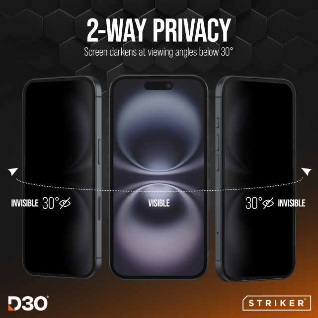 Striker Striker D3O Xtreme Privacy Glass Screenprotector - Galaxy A16/A17/A18/A26