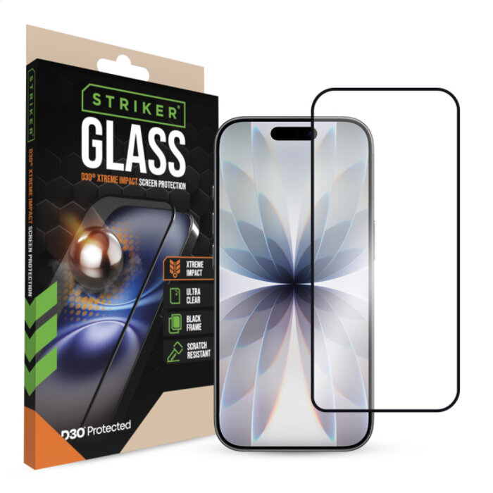 Striker Striker D3O Xtreme Impact Glass Screen Protector iPhone 16 Pro/17/18 Pro