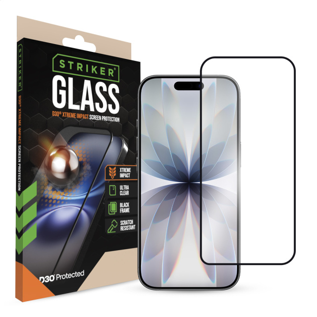 Striker Striker D3O Xtreme Impact Glass Screen Protector iPhone 16 Pro/17/18 Pro