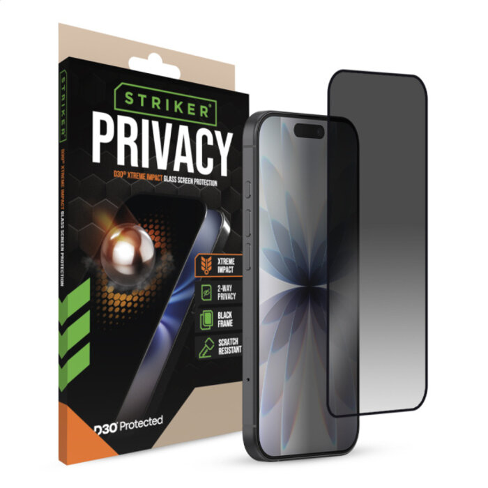Striker Striker D3O Xtreme Impact Privacy Glass - iPhone 16 Pro / 17 / 17 Pro