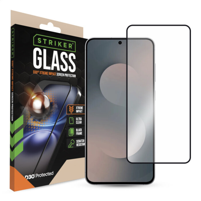 Striker Striker D3O Xtreme Impact Glass Screen Protector Samsung S25 FE - Zwart Frame