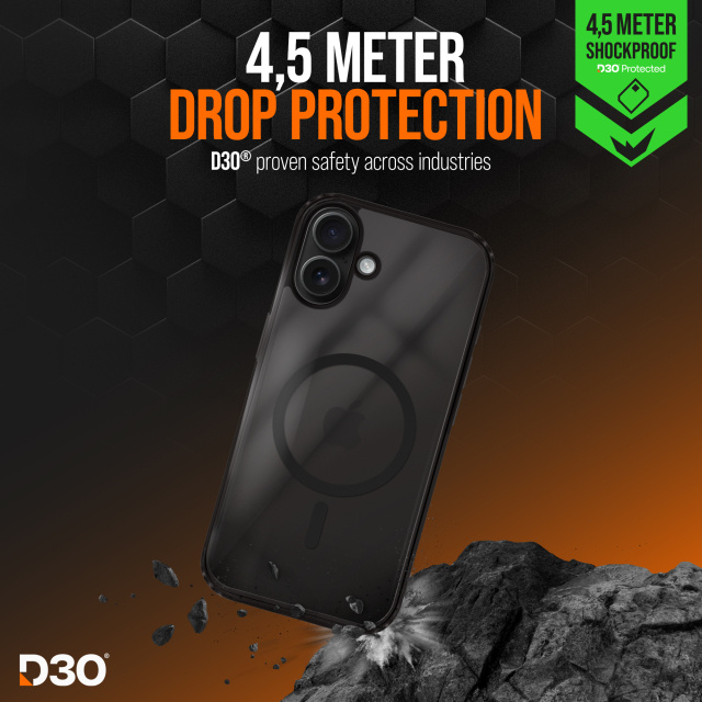 Striker Striker X-Core D3O Impact Mag Case PRO iPhone 16 - Zwart