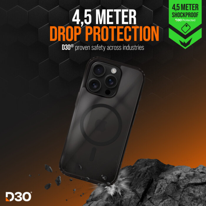 Striker Striker X-Core D3O Xtreme Impact Mag Case PRO - iPhone 16 Pro - Zwart