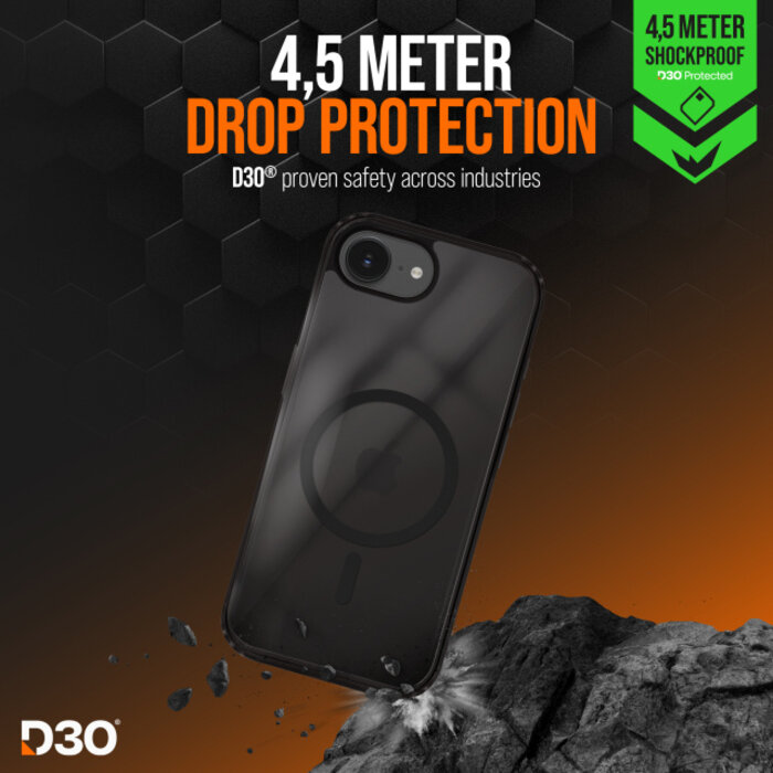 Striker Striker X-Core D3O Xtreme Impact Mag Case - iPhone 16e/17e - Zwart