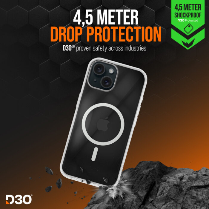 Striker Striker X-Core D3O Xtreme Impact Mag Case Clear - iPhone 13/14/15