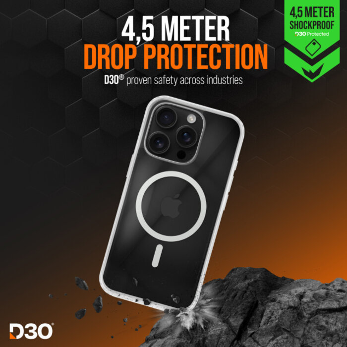 Striker Striker X-Core D3O Xtreme Impact Mag Case PRO iPhone 16 Pro Clear