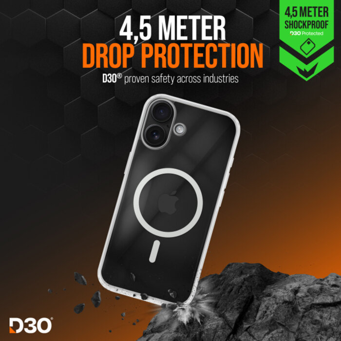 Striker Striker X-Core D3O Xtreme Impact Mag Case PRO Clear iPhone 17