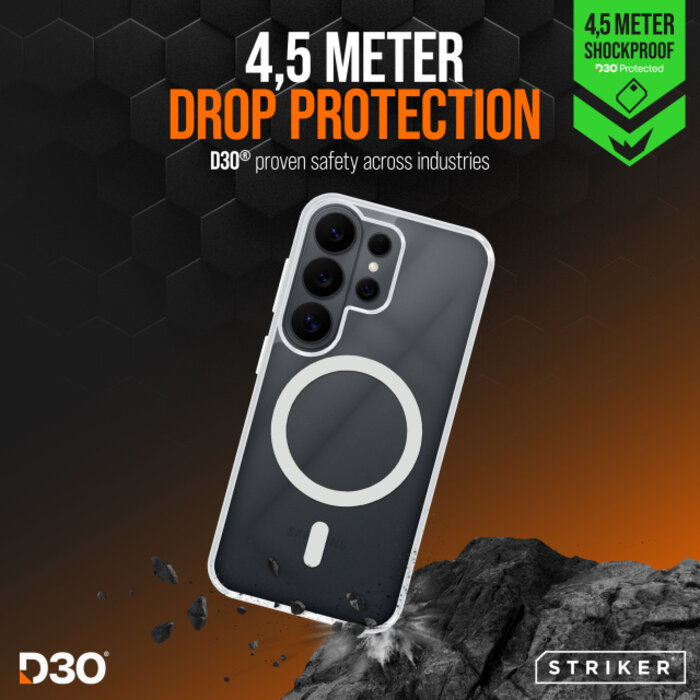 Striker Striker X-Core D3O Xtreme Impact Mag Case - Clear - Samsung S26 Ultra 5G