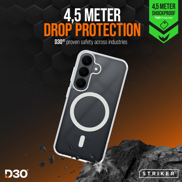 Striker Striker X-Core D3O Xtreme Impact Mag Case Samsung S26 5G - Clear