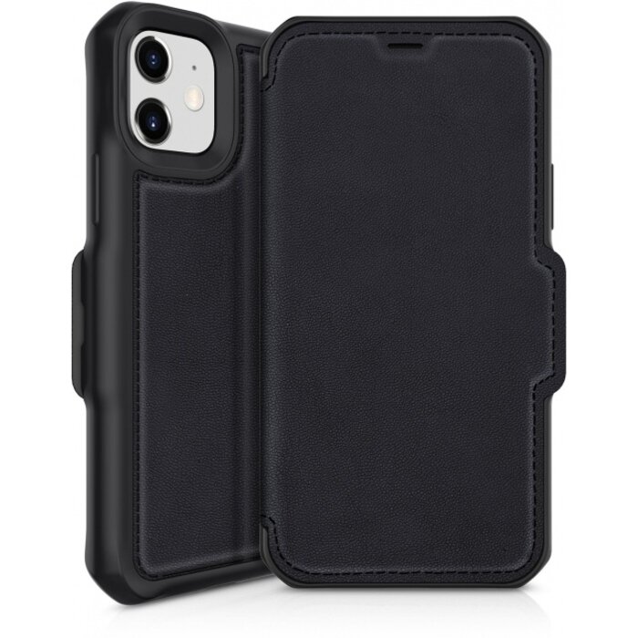 ITSKINS ITSKINS Level 2 HybridFolio Leather for Apple iPhone 12 Mini Pure Black