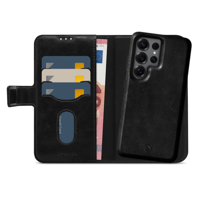Mobilize Mobilize 2in1 MagSafe Gelly Wallet Case Samsung Galaxy S25 Ultra Zwart