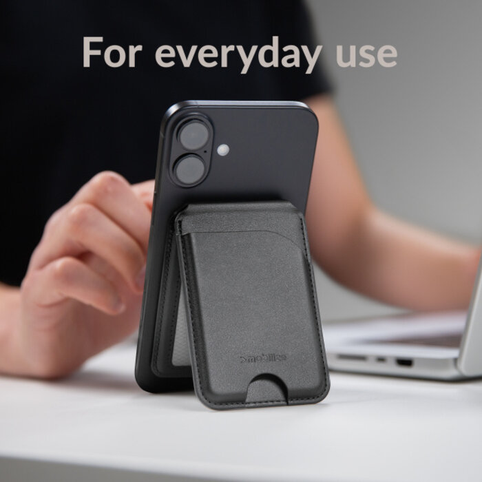Mobilize Mobilize MagSafe Compatible Magnet Card Holder with Stand Function Black