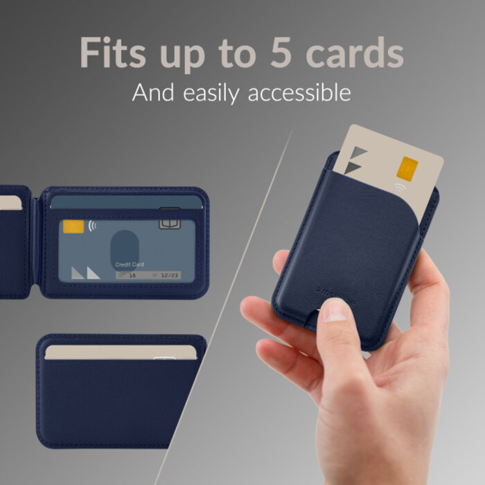 Mobilize Mobilize MagSafe Compatible Magnet Card Holder with Stand Function Blue