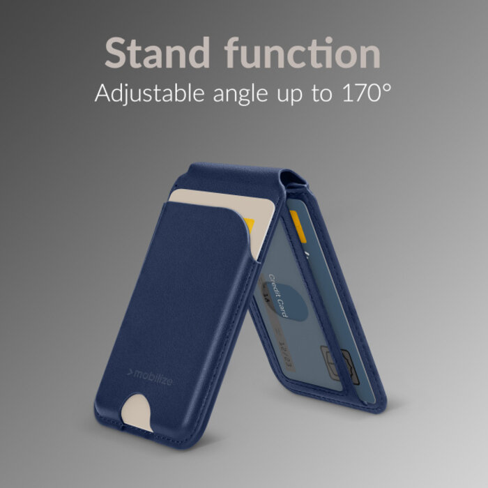 Mobilize Mobilize MagSafe Compatible Magnet Card Holder with Stand Function Blue