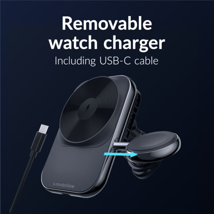Mobilize Mobilize MagSafe Compatible Car Charger for Phone and Watch 18W Black