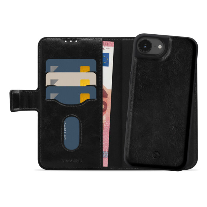 Mobilize Mobilize 2in1 Magsafe Compatible Gelly Wallet Case Apple iPhone 16e/17e Black