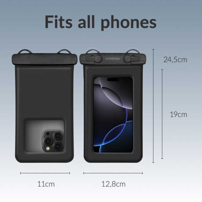 Mobilize Mobilize Universal Waterproof Floating Bag IP68 incl. Lanyard Black