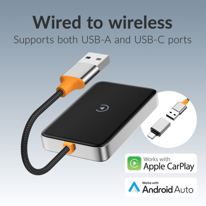 Mobilize Mobilize Premium 2in1 Adapter for Wireless Apple Carplay/Android Auto Black