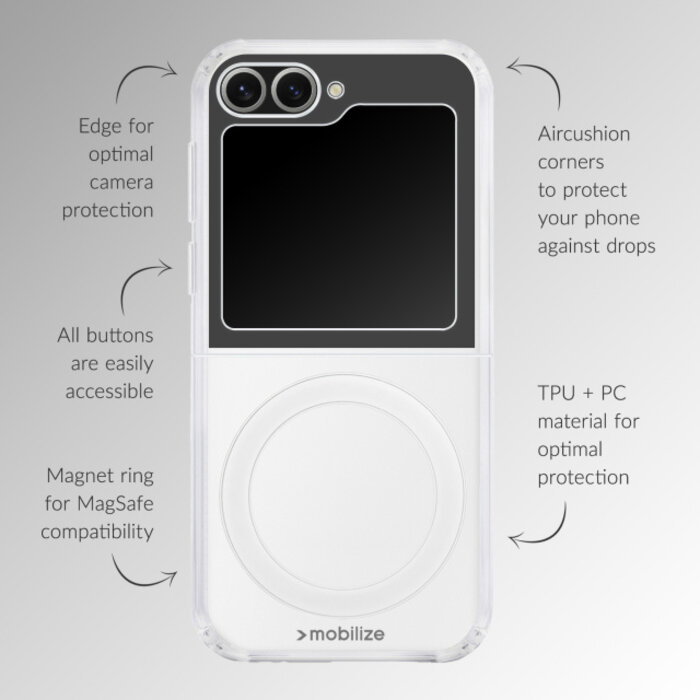 Mobilize Mobilize Magsafe Compatible Naked Protection Case for Samsung Galaxy Z Flip7 FE Clear
