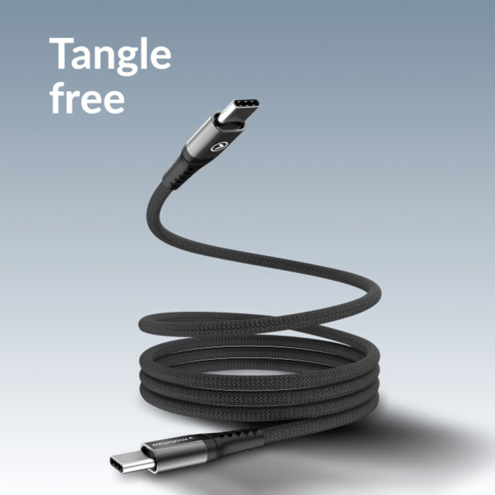 Mobilize Mobilize Magnetic Nylon Cable - USB-C to USB-C - 1m. - 100W Black