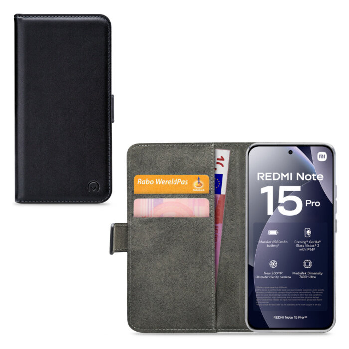 Mobilize Mobilize Classic Gelly Wallet Book Case Xiaomi Redmi Note 15 Pro 4G Zwart