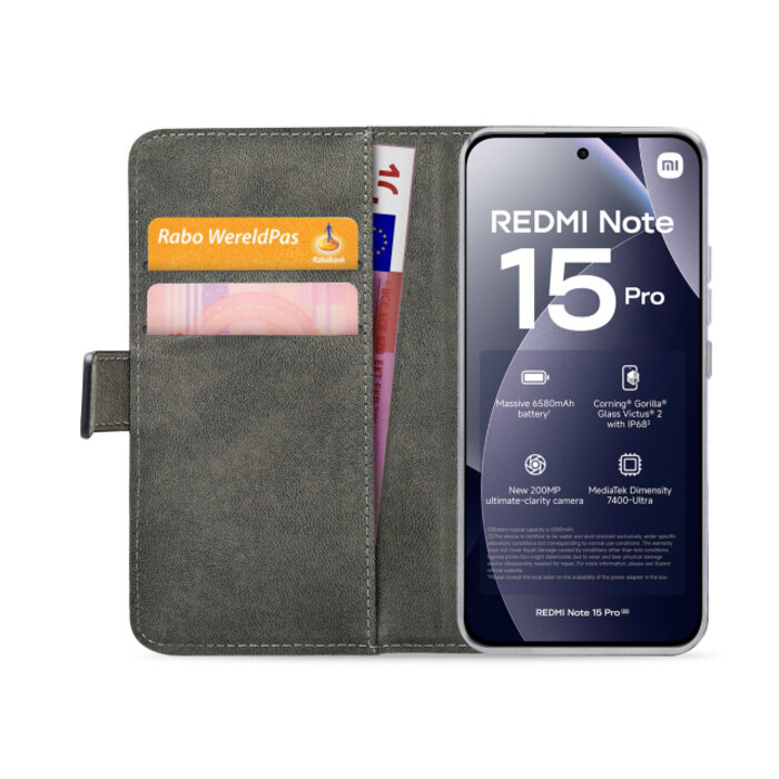 Mobilize Mobilize Classic Gelly Wallet Book Case Xiaomi Redmi Note 15 Pro 4G Zwart