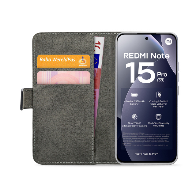 Mobilize Mobilize Classic Gelly Wallet Book Case - Xiaomi Redmi Note 15 Pro 5G - Zwart