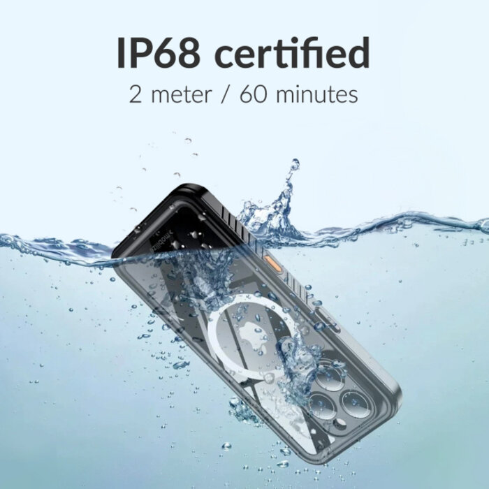 Mobilize Mobilize MagSafe Compatible Waterproof Case Apple iPhone 15 Clear/Black