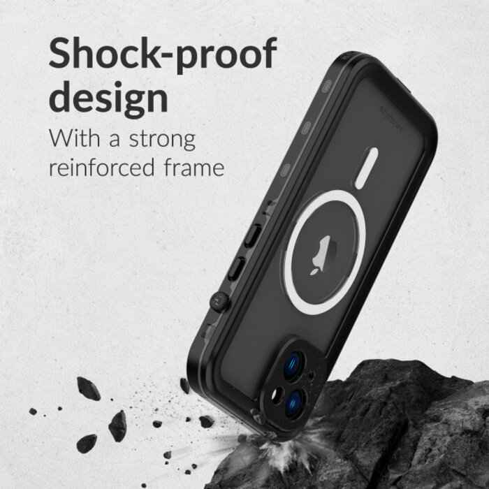 Mobilize Mobilize MagSafe Compatible Waterproof Case Apple iPhone 15 Clear/Black